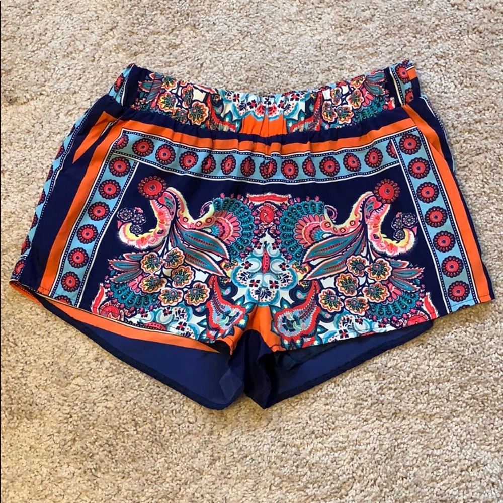 Silk printed shorts